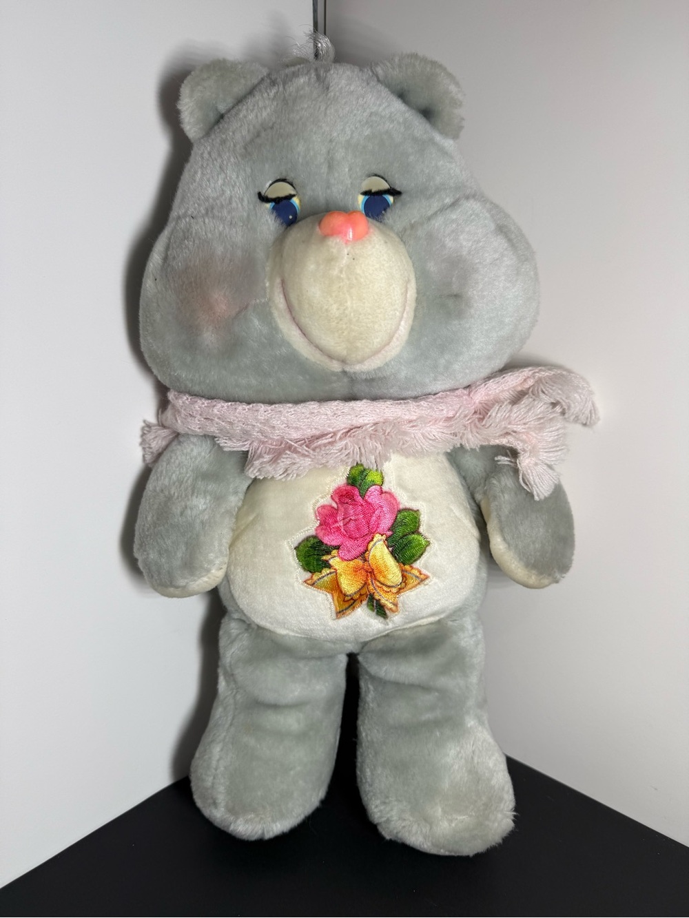 VTG 1983 Kenner Care Bears Grams Bear 15” Plush W/ Pink Shawl Grey Grandma